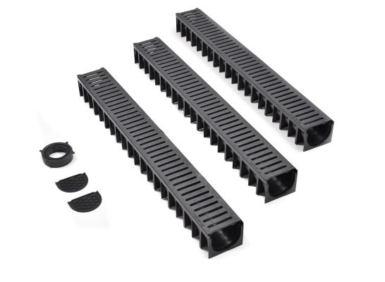 3x HDPE Lijngoot zwart